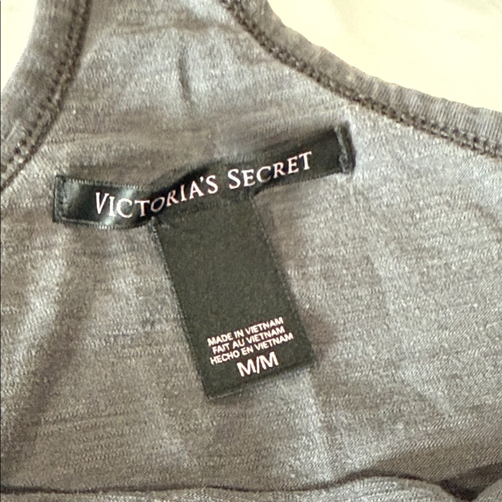 Victoria's Secret Gray Pajama Set with Gold Accents. Size M. - Picture 2 of 12